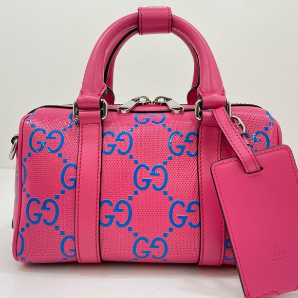 Gucci GG Blue Band Shoulder Bag Handbag Pink - Picture 2 of 12